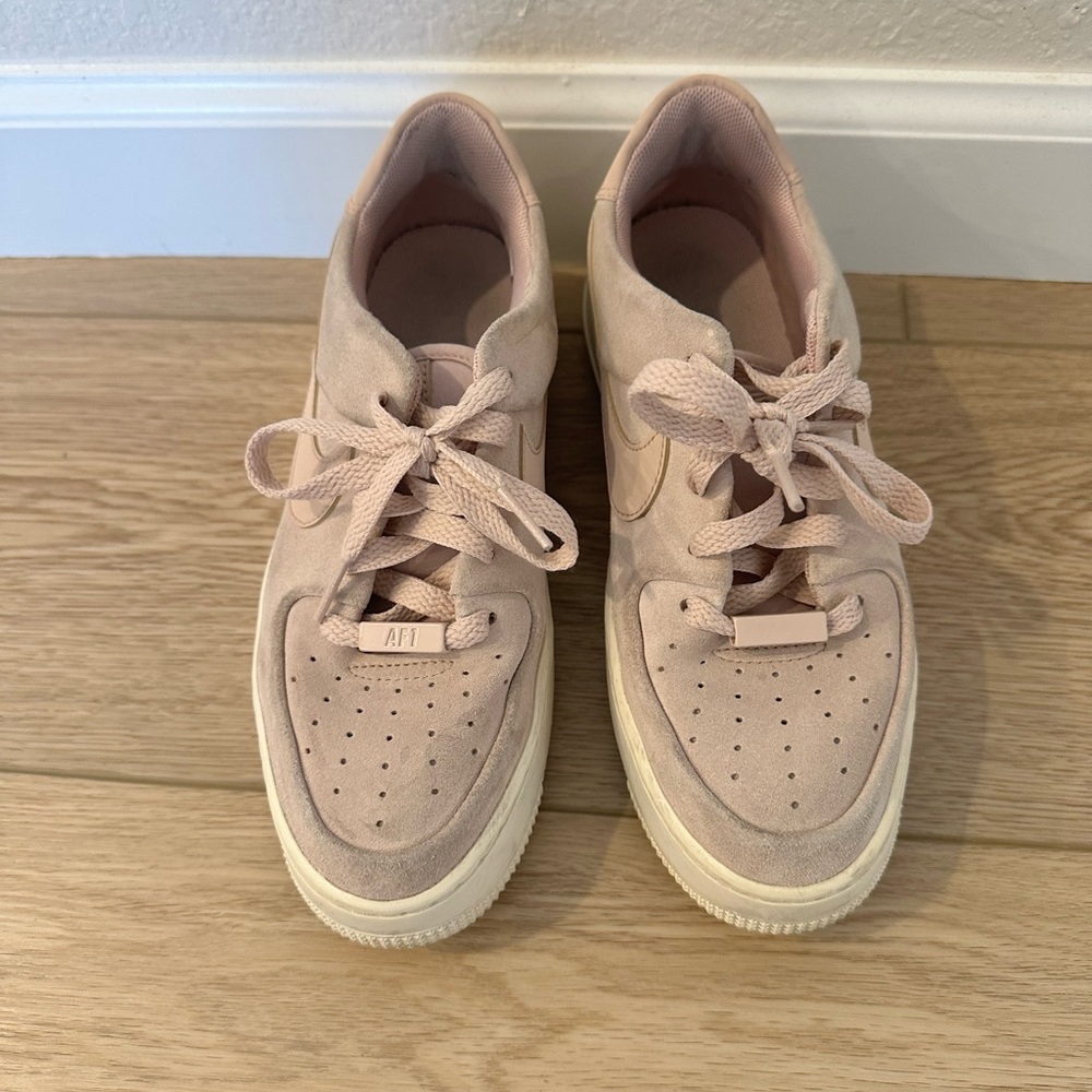 Pink Suede Nike Air Force One Sneakers